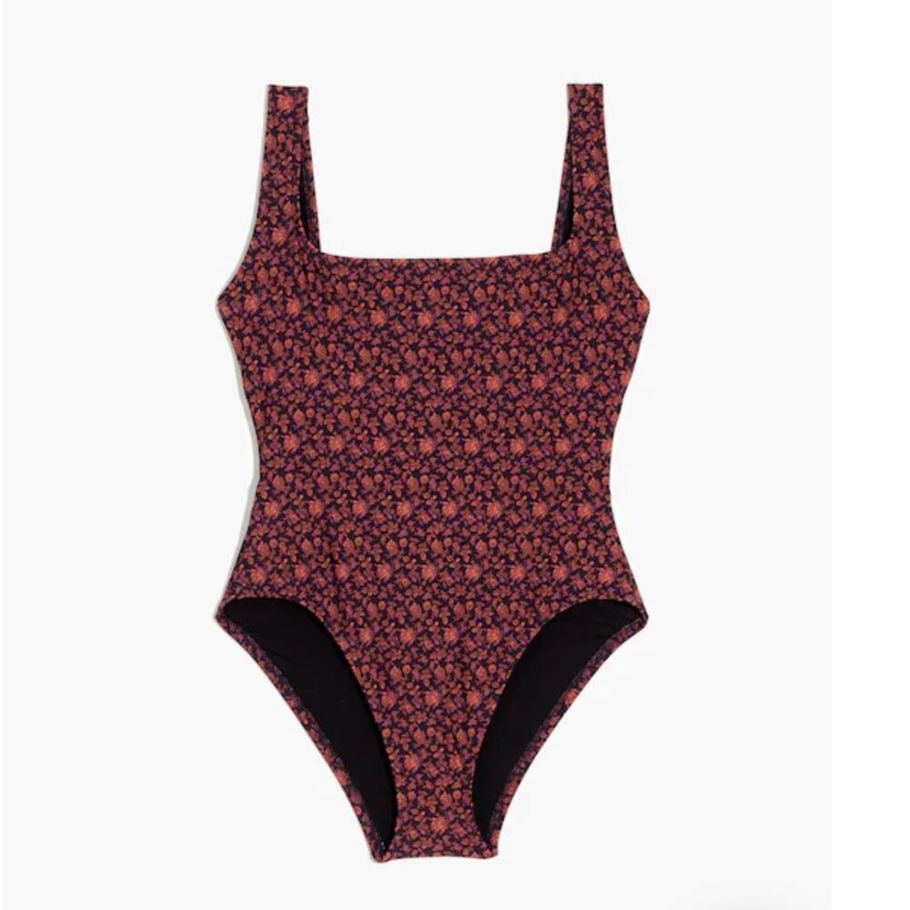 Madewell Second Wave Square Neck One Piece Swimsuit Orchard Floral NWOT XL